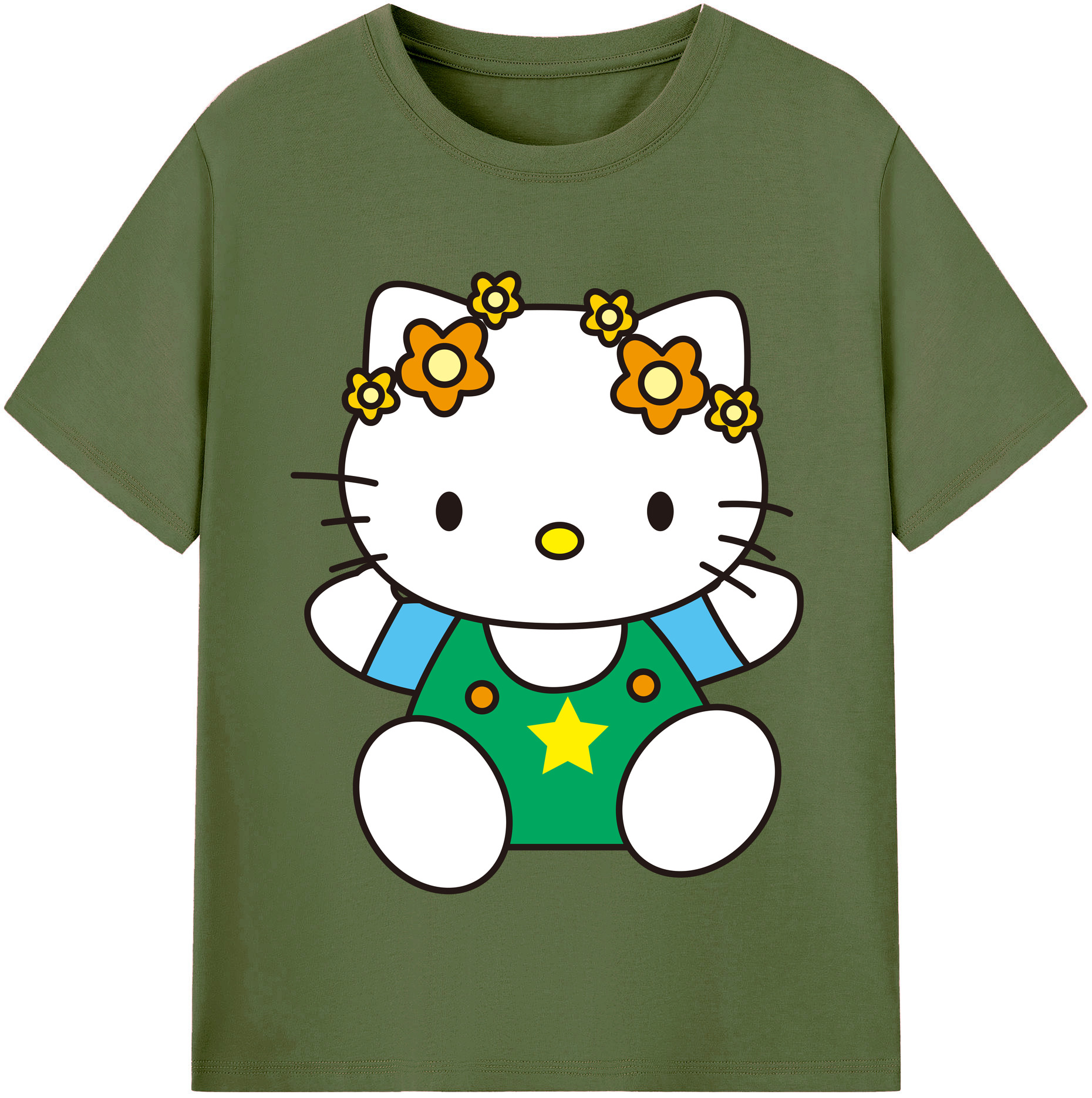 （画像用） Hello Kitty ハローキティ 綿100％半袖Tシャツ（フロントプリント）